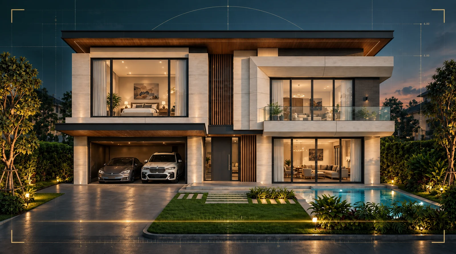 บ้านโมเดิร์นออกแบบด้วยแนวคิด Low Carbon และระบบก่อสร้างที่ประสานอย่างแม่นยำ