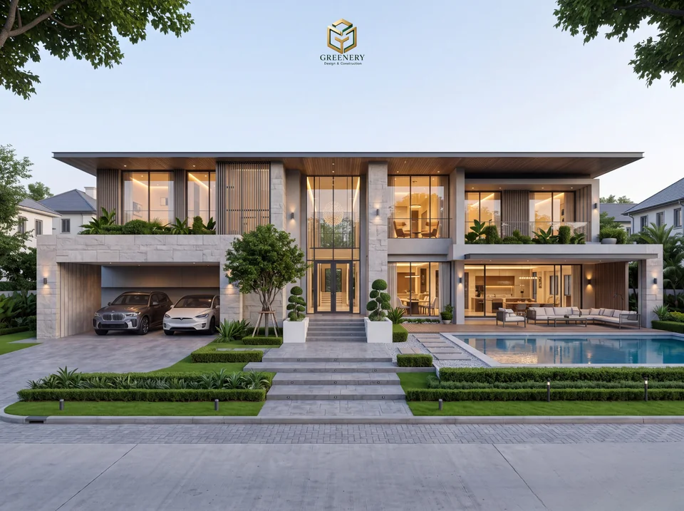 บ้านสร้างเสร็จโดย Greenery Design & Construction