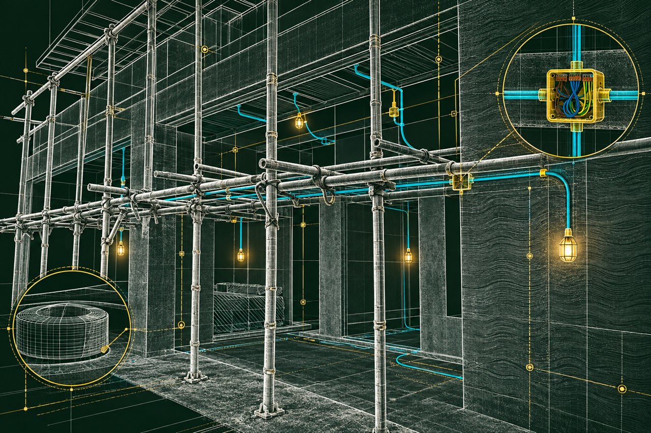 Conduit and junction box installation