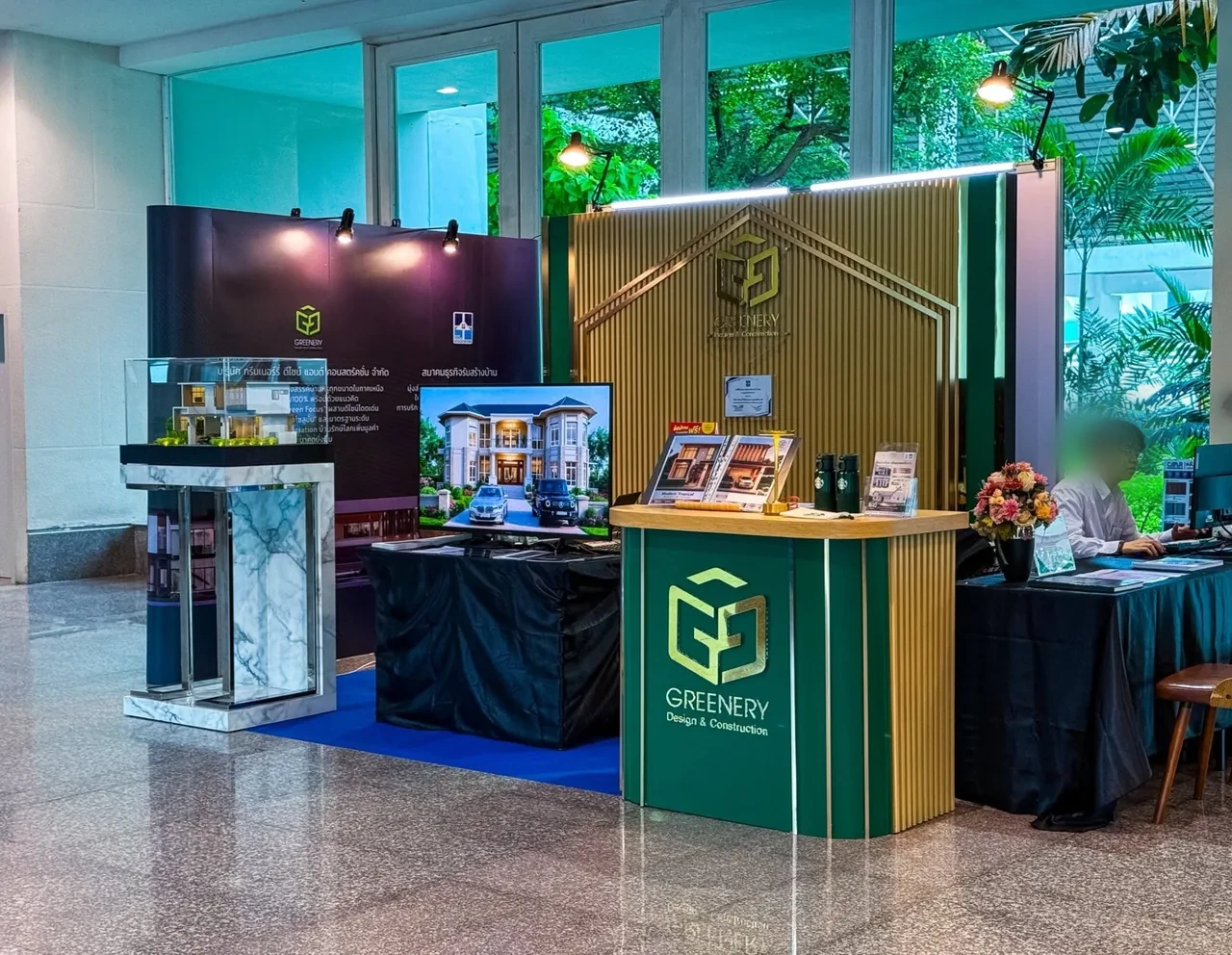 Greenery house design and services exhibition booth